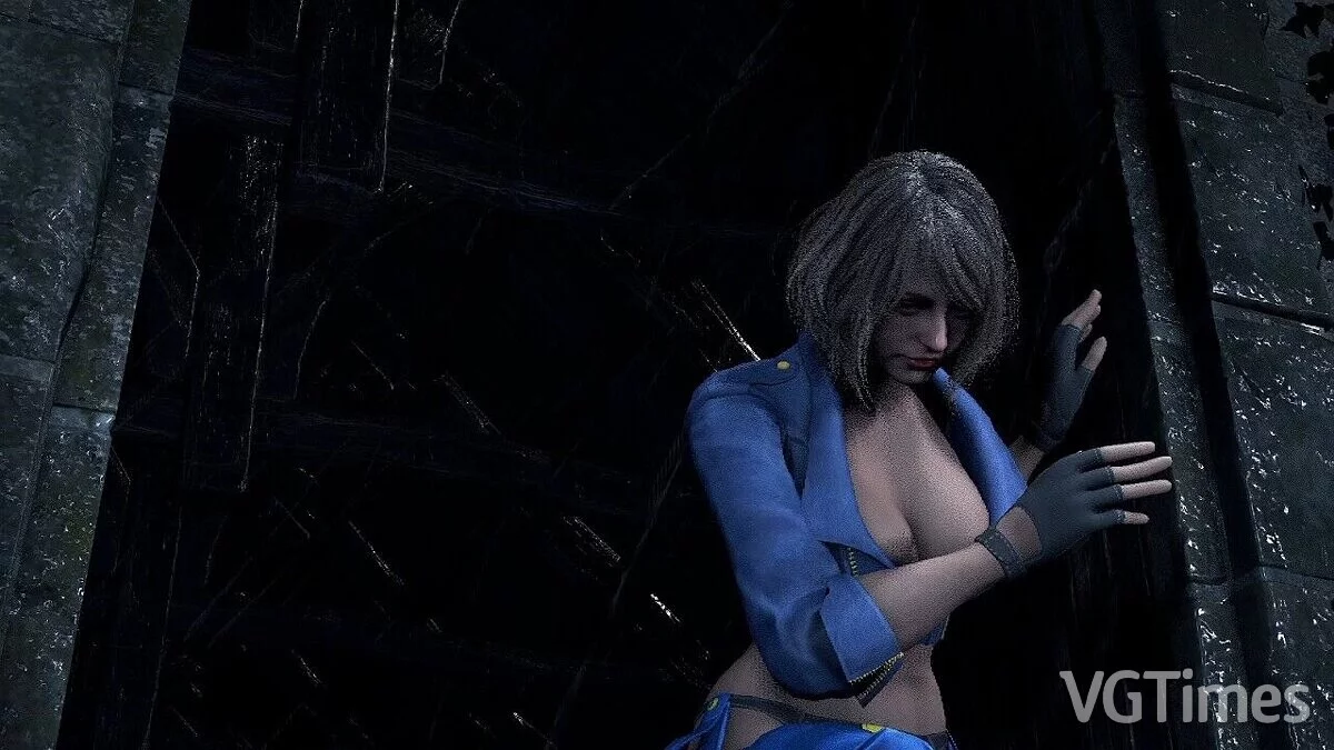 Resident Evil 4 Remake (2023) — Эшли в костюме Ангела из игры The King of Fighters XV