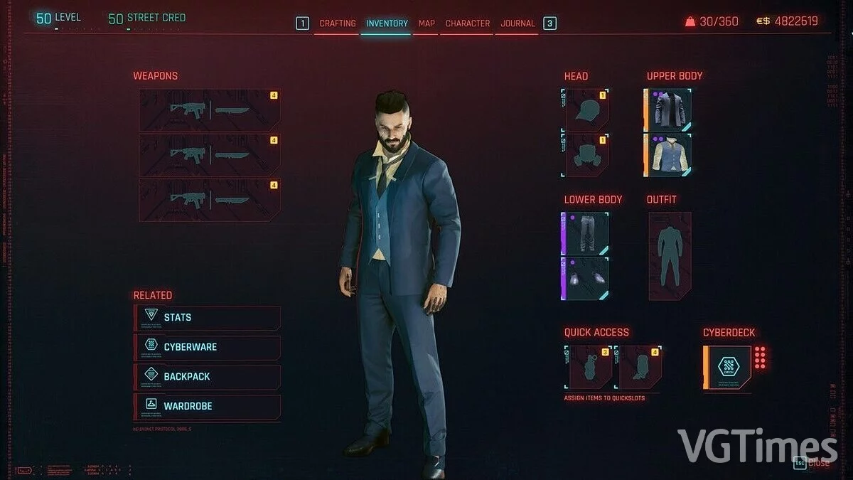 Cyberpunk 2077 — Костюм Спайка Шпигеля
