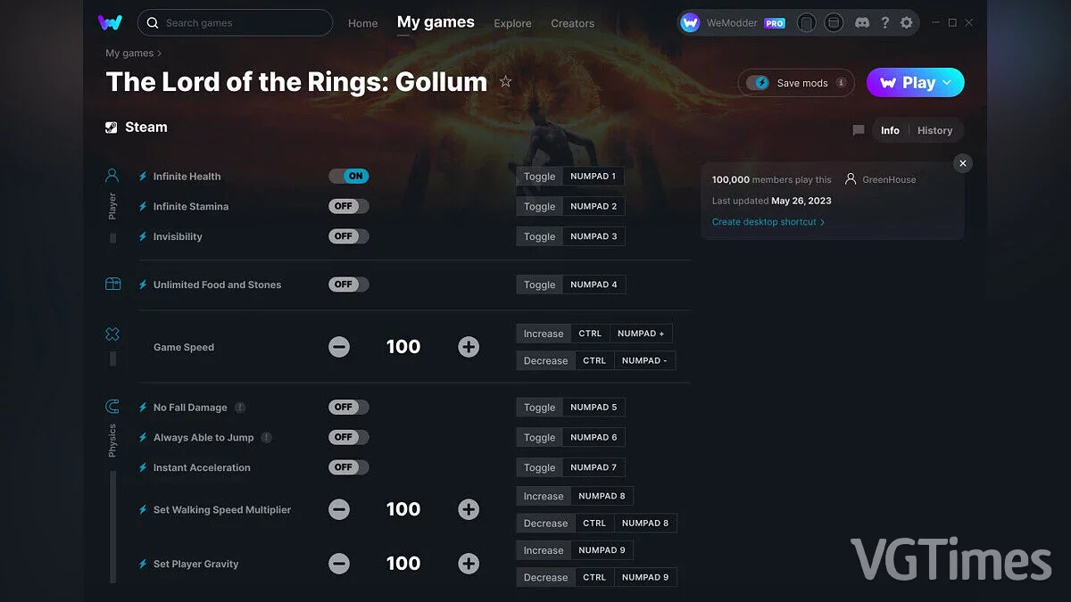 The Lord of the Rings: Gollum — Трейнер (+10) от 26.05.2023 [WeMod]