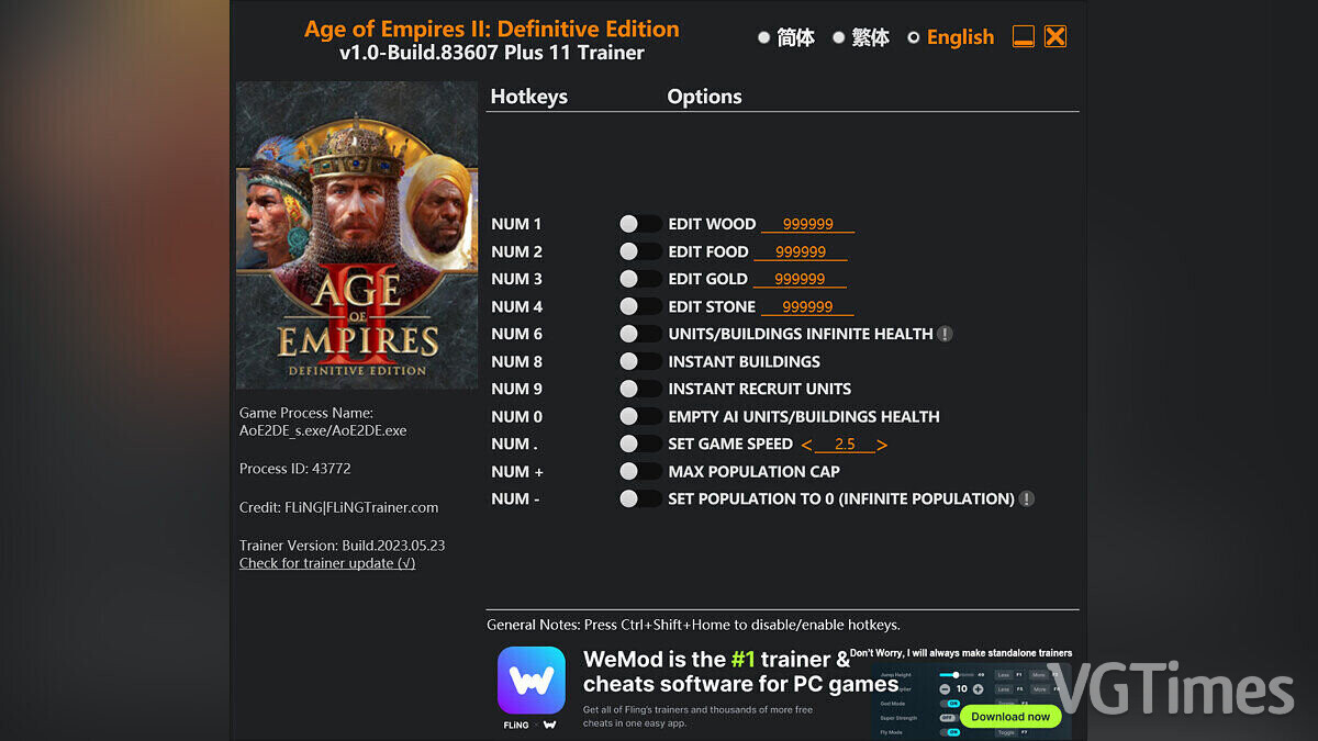 Age Of Empires 2: Definitive Edition — Трейнер (+11) [1.0 - Build.83607]