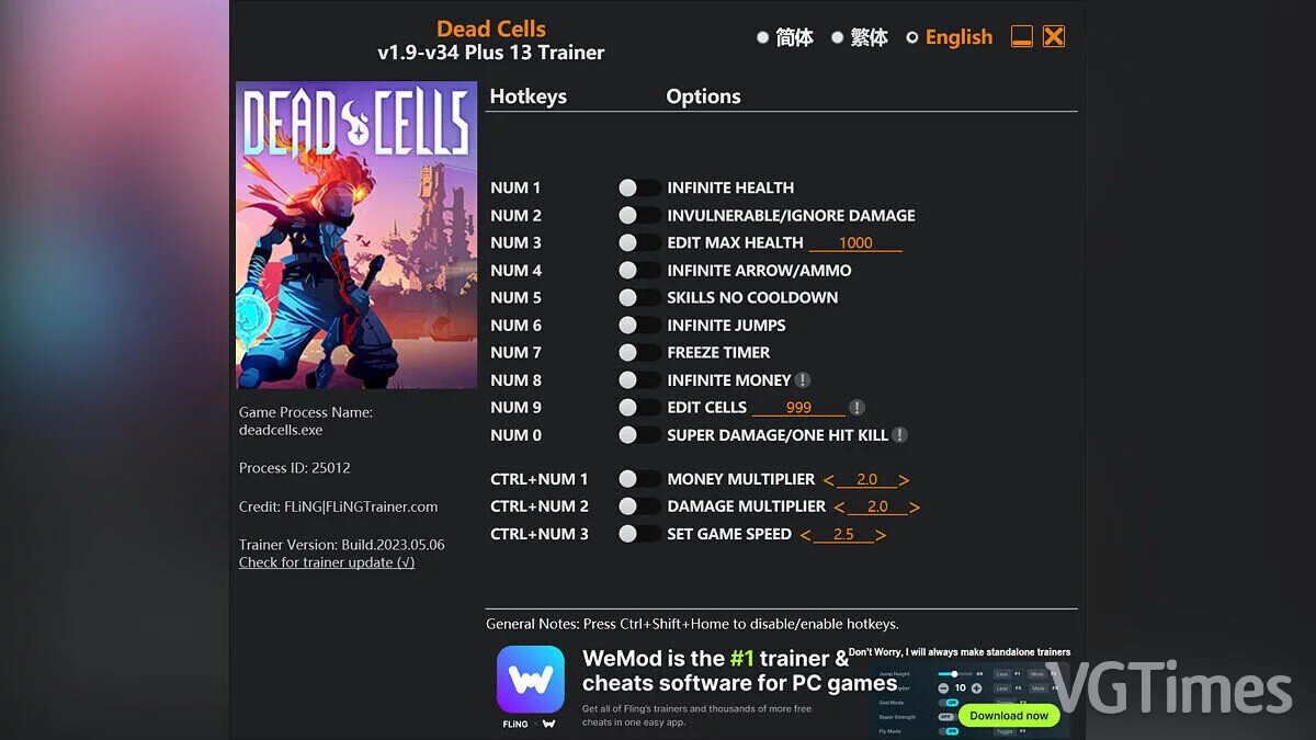 Dead Cells — Трейнер (+13) [1.9 - 34]