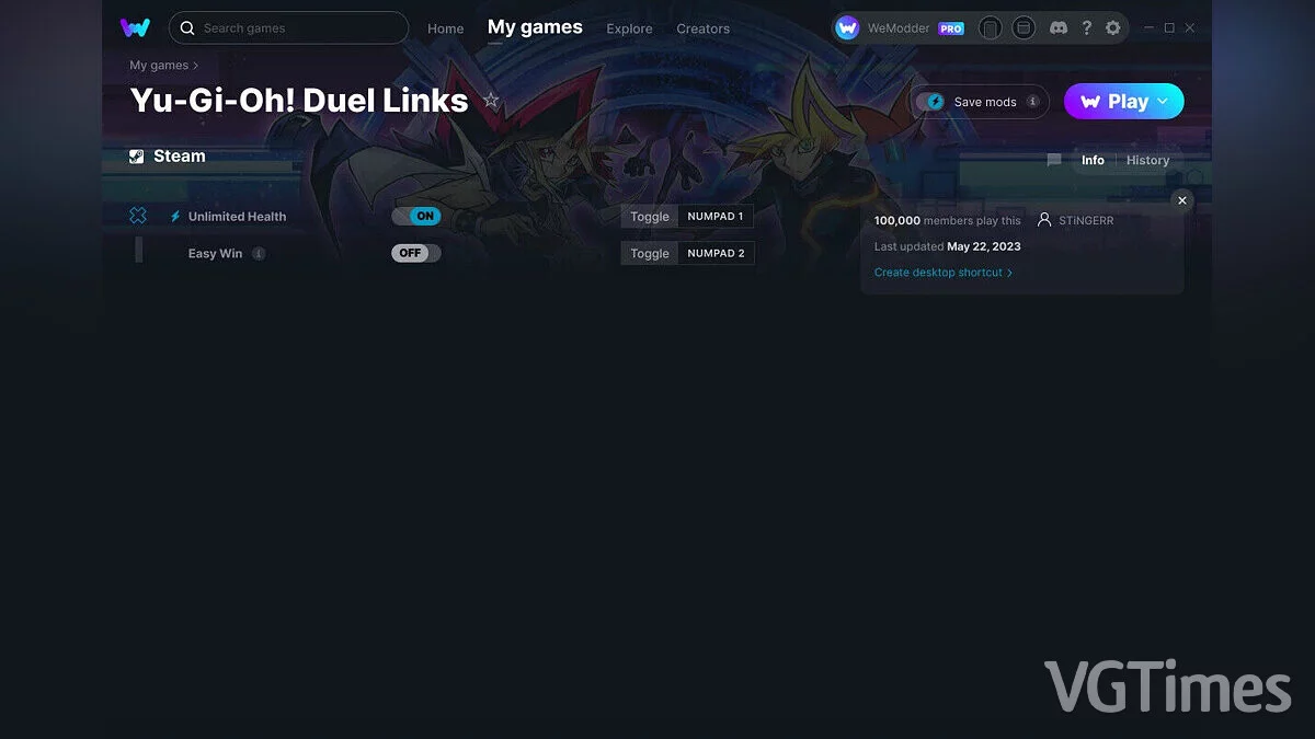 Yu-Gi-Oh! Duel Links — Трейнер (+2) от 22.05.2023 [WeMod]