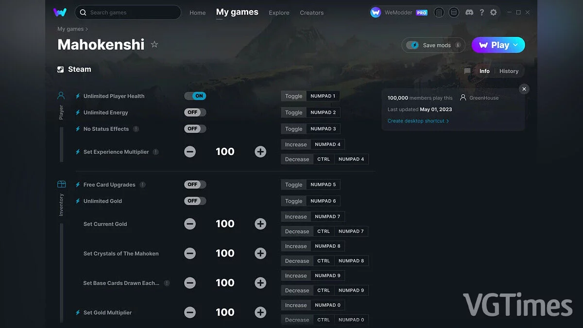Mahokenshi — Трейнер (+22) от 01.05.2023 [WeMod]