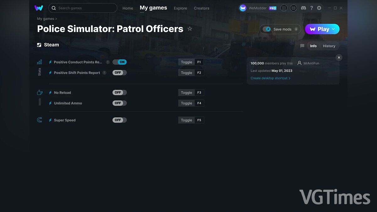 Police Simulator: Patrol Officers — Трейнер (+5) от 01.05.2023 [WeMod]