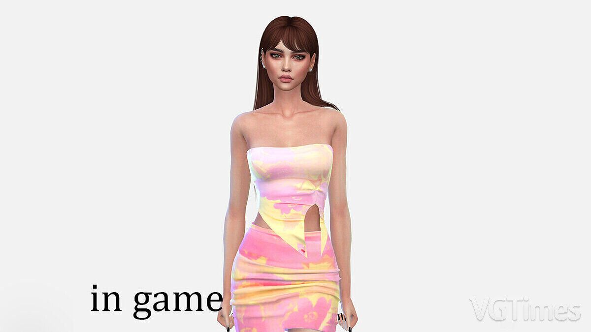 The Sims 4 — Асимметричный топ с принтом