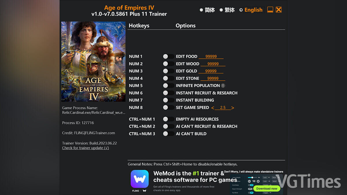 Age of Empires 4 — Трейнер (+11) [1.0 - 7.0.5861]