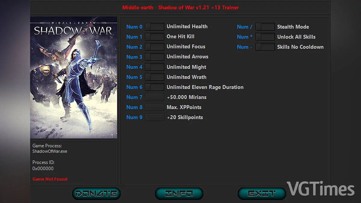 Middle-earth: Shadow of War — Трейнер (+13) [1.21: Fixed]