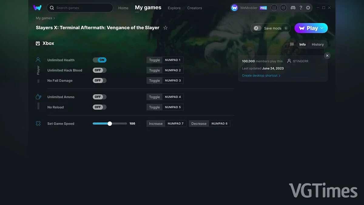 Slayers X: Terminal Aftermath: Vengance of the Slayer — Трейнер (+6) от 24.06.2023 [WeMod]