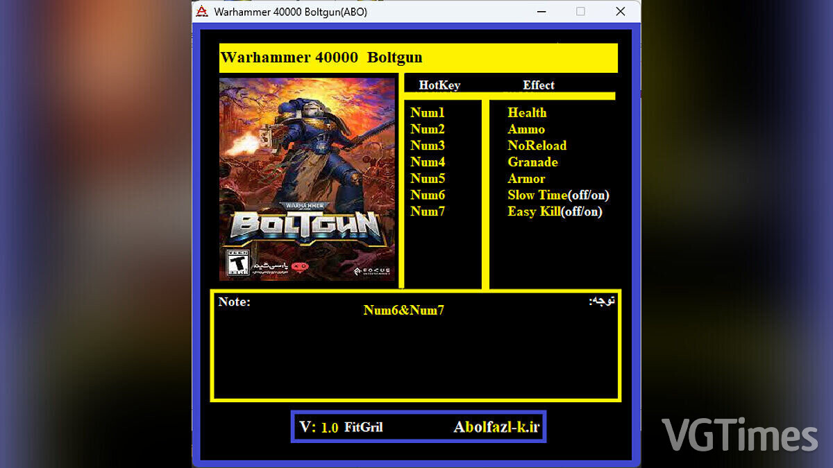 Warhammer 40,000: Boltgun — Трейнер (+7) [1.0]