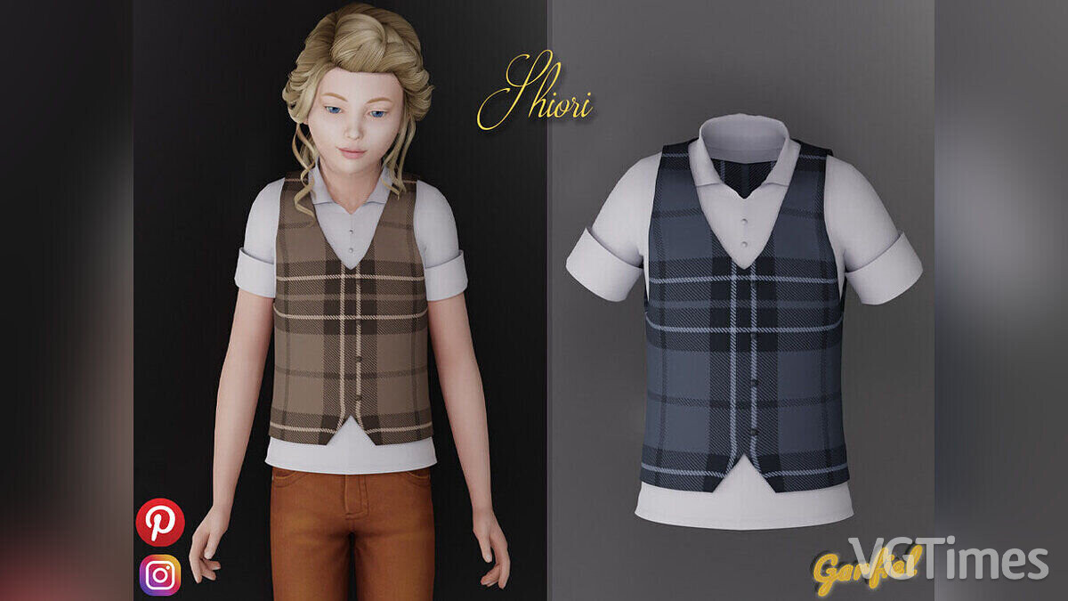 The Sims 4 — Рубашка и клетчатый жилет