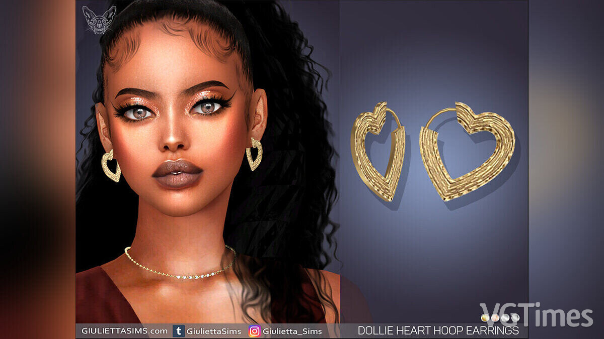 The Sims 4 — Серьги-обручи Dollie Heart