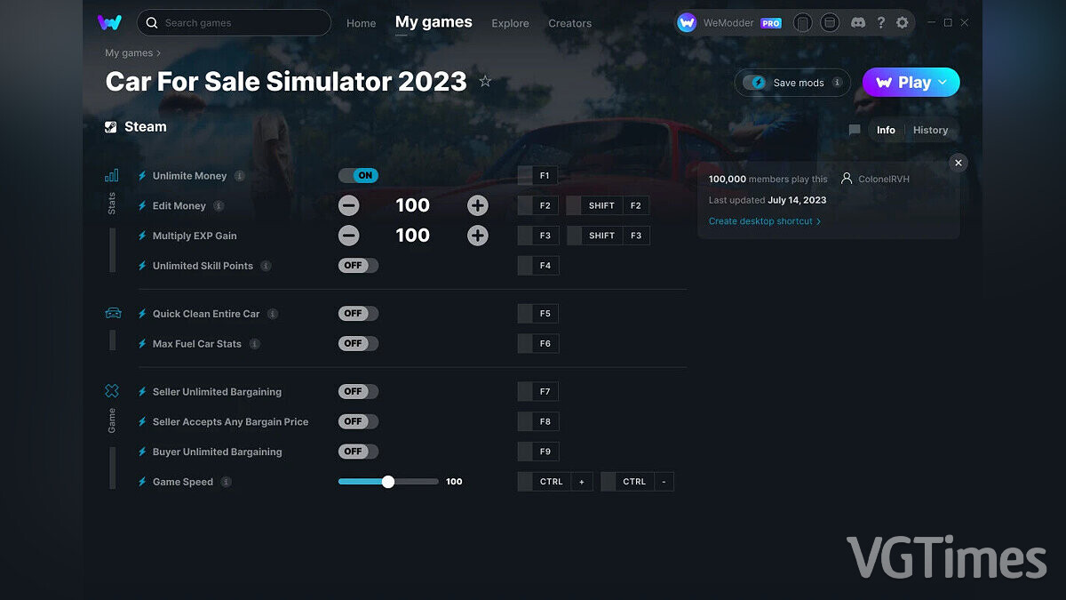 Car For Sale Simulator 2023 — Трейнер (+10) от 14.07.2023 [WeMod]