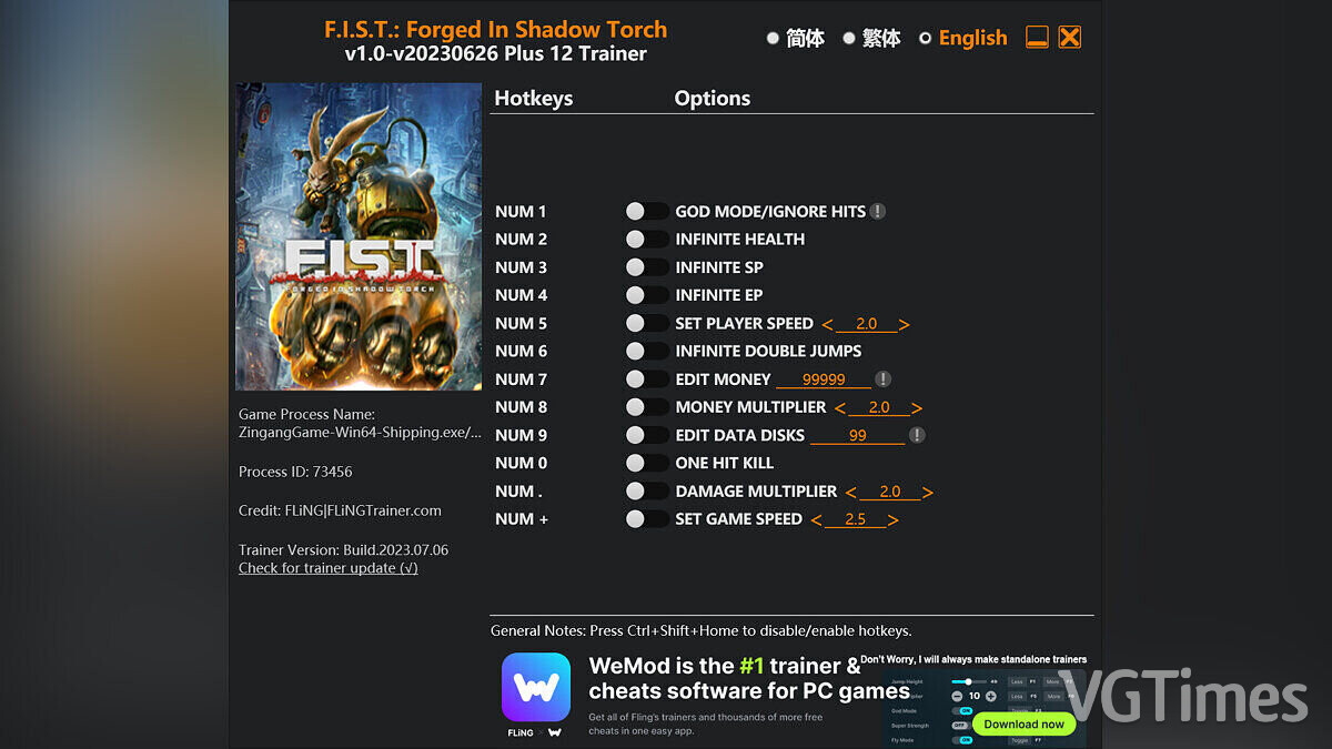 F.I.S.T.: Forged in Shadow Torch — Трейнер (+12) [1.0 - UPD: 26.06.2023]
