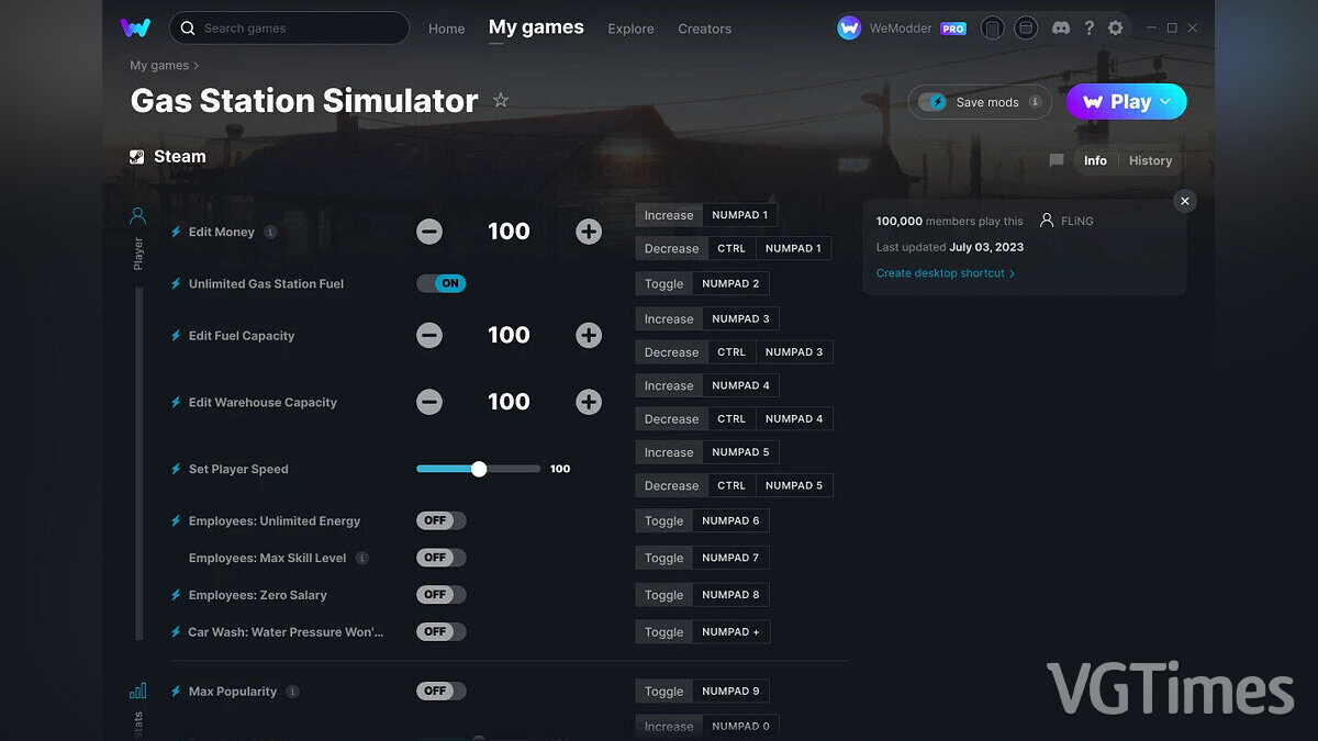 Gas Station Simulator — Трейнер (+17) от 03.07.2023 [WeMod]