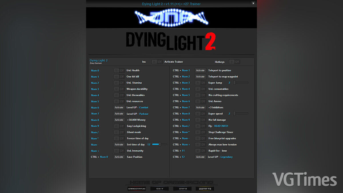 Dying Light 2 Stay Human — Трейнер (+27) [1.11]