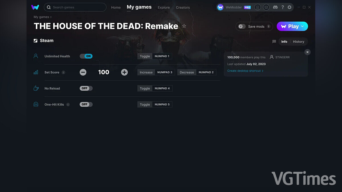 The House of the Dead Remake — Трейнер (+4) от 02.07.2023 [WeMod]