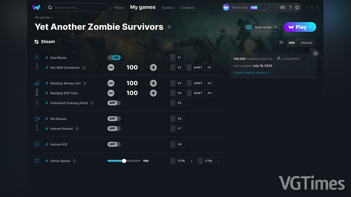 Yet Another Zombie Survivors — Трейнер (+9) от 18.07.2023 [WeMod]