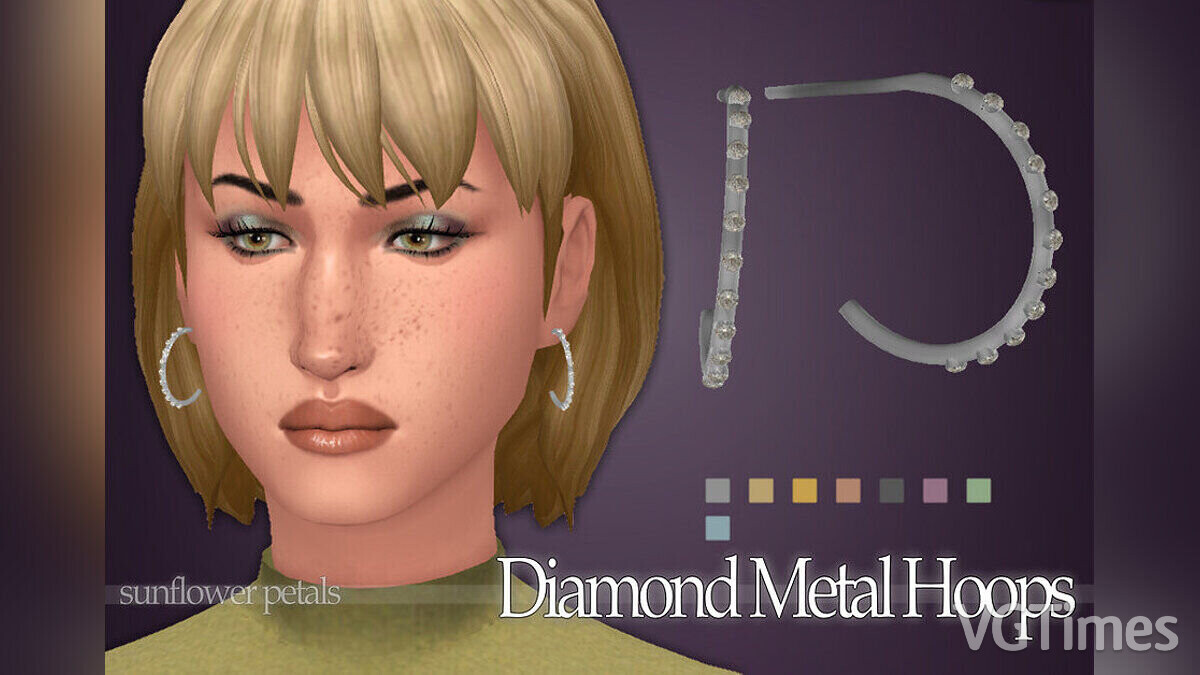 The Sims 4 — Металлические серьги с бриллиантами
