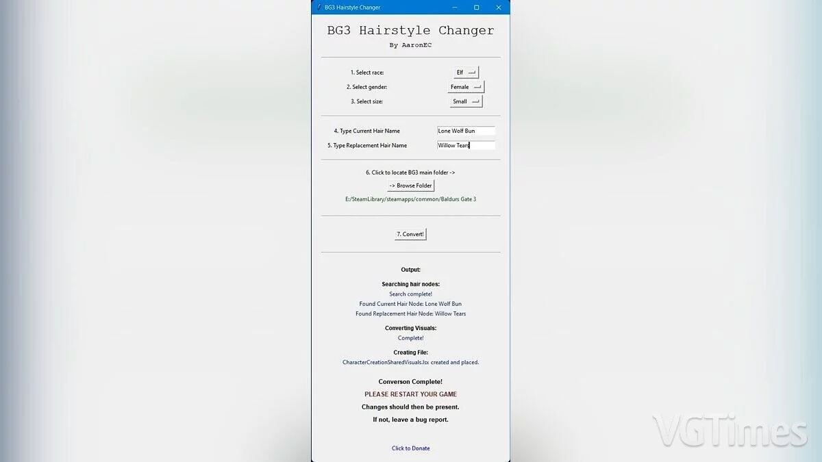 Baldur&#039;s Gate 3 — Смена прически