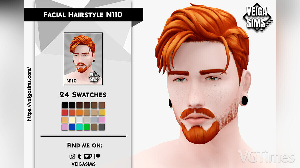 The Sims 4 — Стильная борода N110