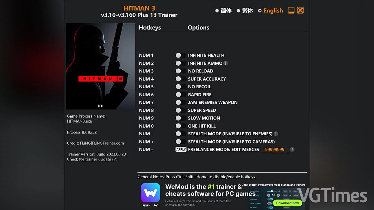 Hitman 3 — Трейнер (+13) [3.10 - 3160]