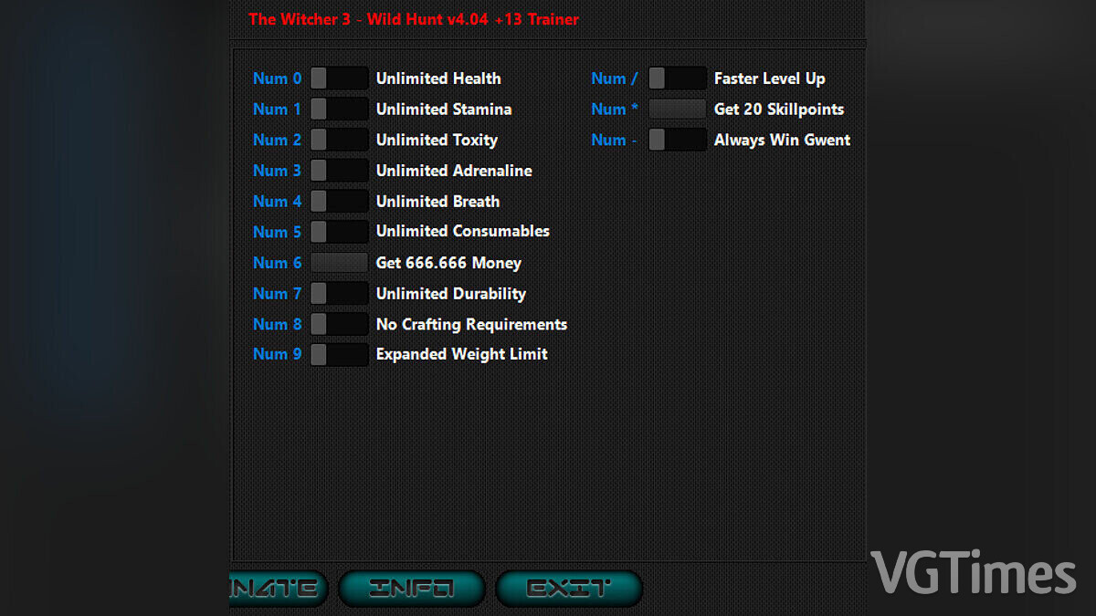 The Witcher 3: Wild Hunt — Трейнер (+13) [4.04]