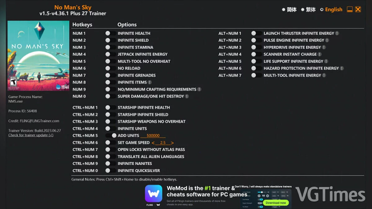 No Man&#039;s Sky — Трейнер (+27) [1.0 - 4.4]