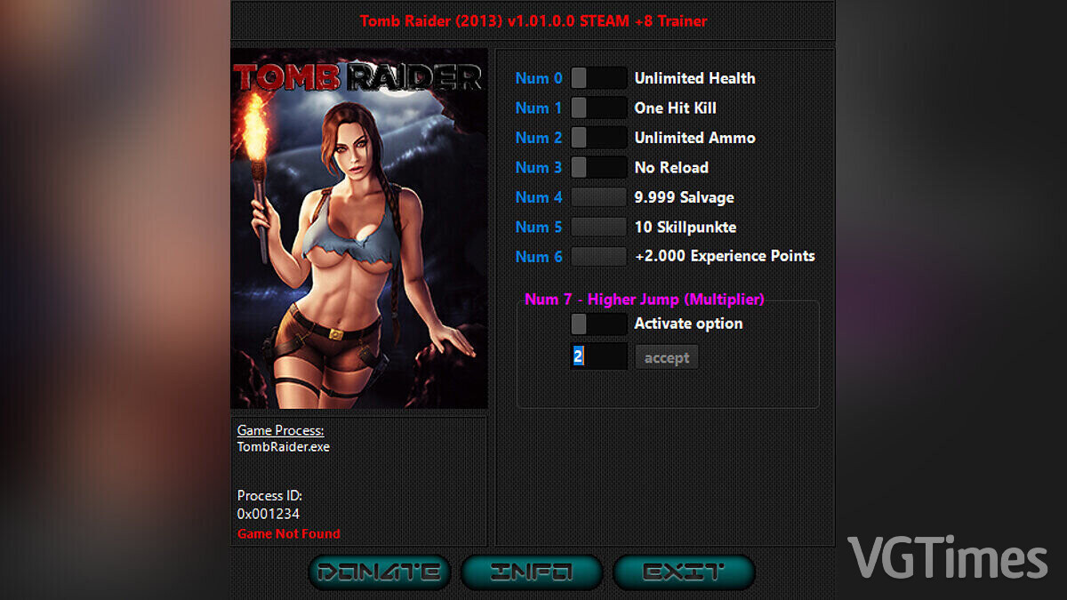 Tomb Raider — Трейнер (+8) [1.01.0.0 Steam]