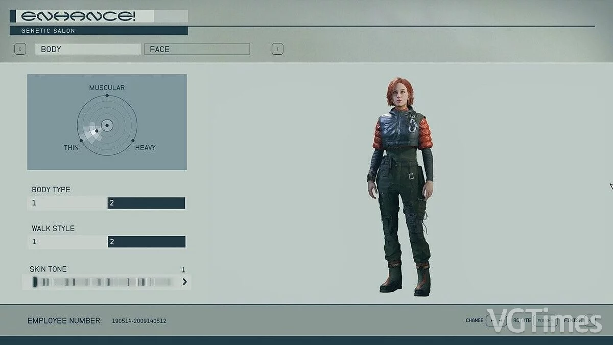 Starfield — Пресет рыжей девушки