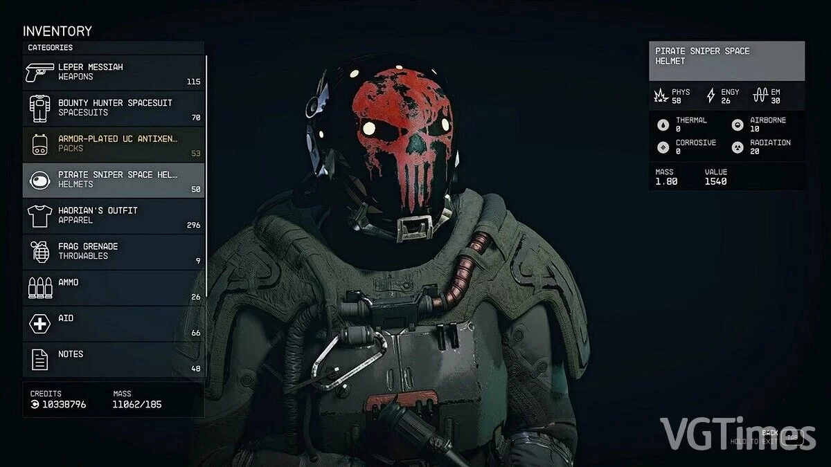 Starfield — Шлем с черепом