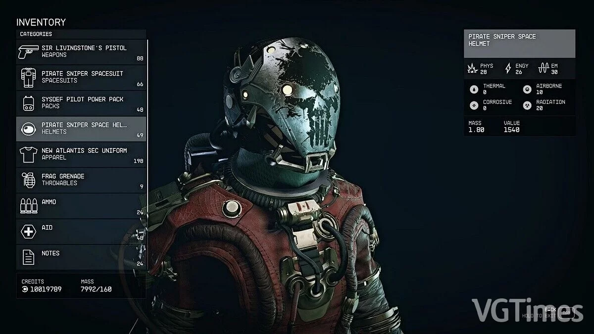 Starfield — Шлем с черепом