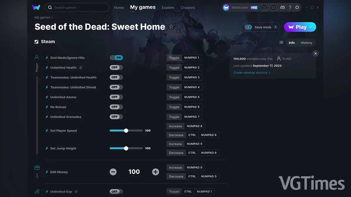 Seed of the Dead: Sweet Home — Трейнер (+14) от 17.09.2023 [WeMod]