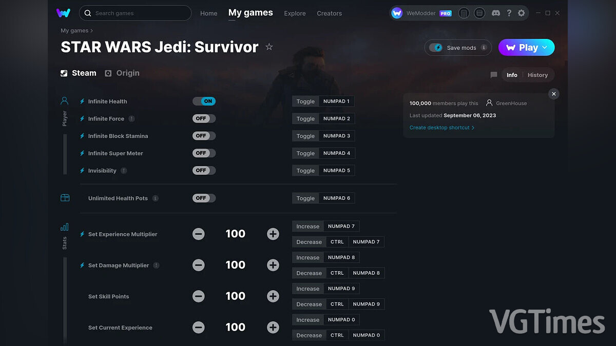 Star Wars Jedi: Survivor — Трейнер (+15) от 06.09.2023 [WeMod]
