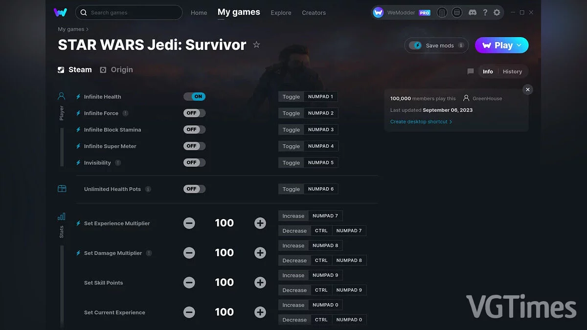 Star Wars Jedi: Survivor — Трейнер (+15) от 06.09.2023 [WeMod]