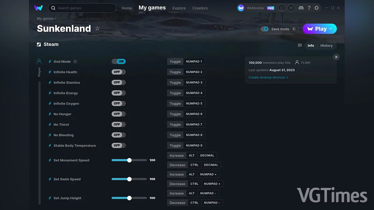 Трейнер (+23) от 31.08.2023 [WeMod]