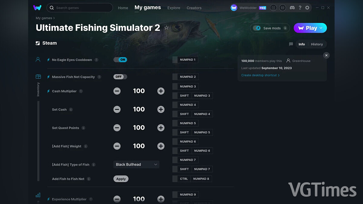 Ultimate Fishing Simulator 2 — Трейнер (+24) от 10.09.2023 [WeMod]
