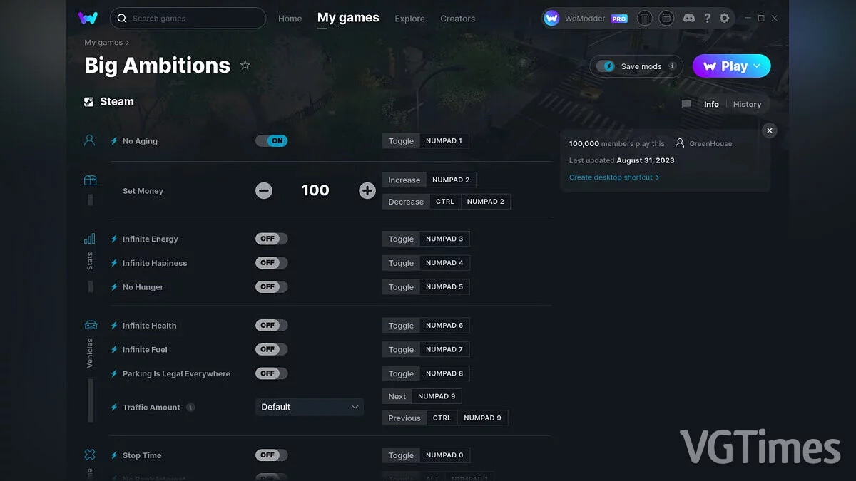 Трейнер (+27) от 31.08.2023 [WeMod]