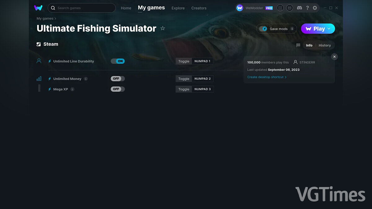 Ultimate Fishing Simulator — Трейнер (+3) от 06.09.2023 [WeMod]