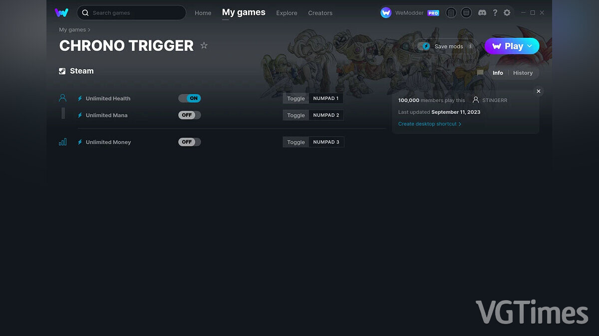 Chrono Trigger — Трейнер (+3) от 11.09.2023 [WeMod]