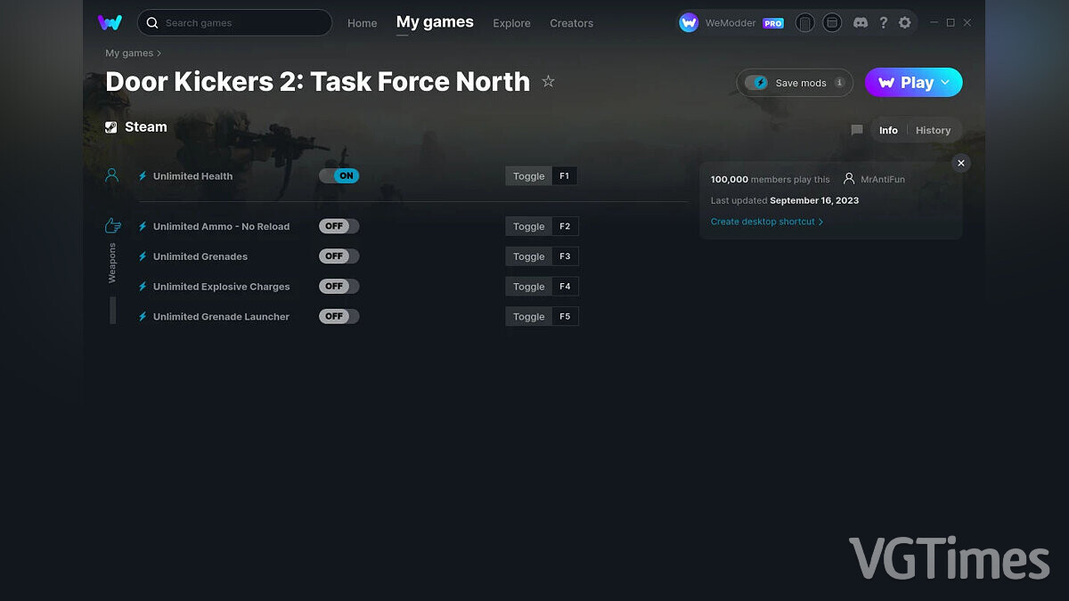 Door Kickers 2: Task Force North — Трейнер (+5) от 16.09.2023 [WeMod]