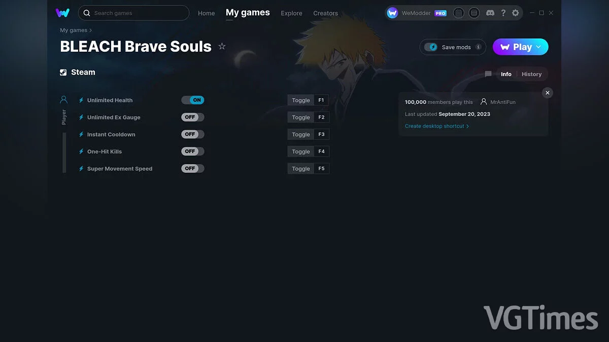 BLEACH Brave Souls — Трейнер (+5) от 20.09.2023 [WeMod]