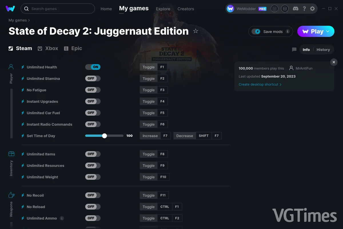 State of Decay 2: Juggernaut Edition Trainer +13 Update 29.2 HoG