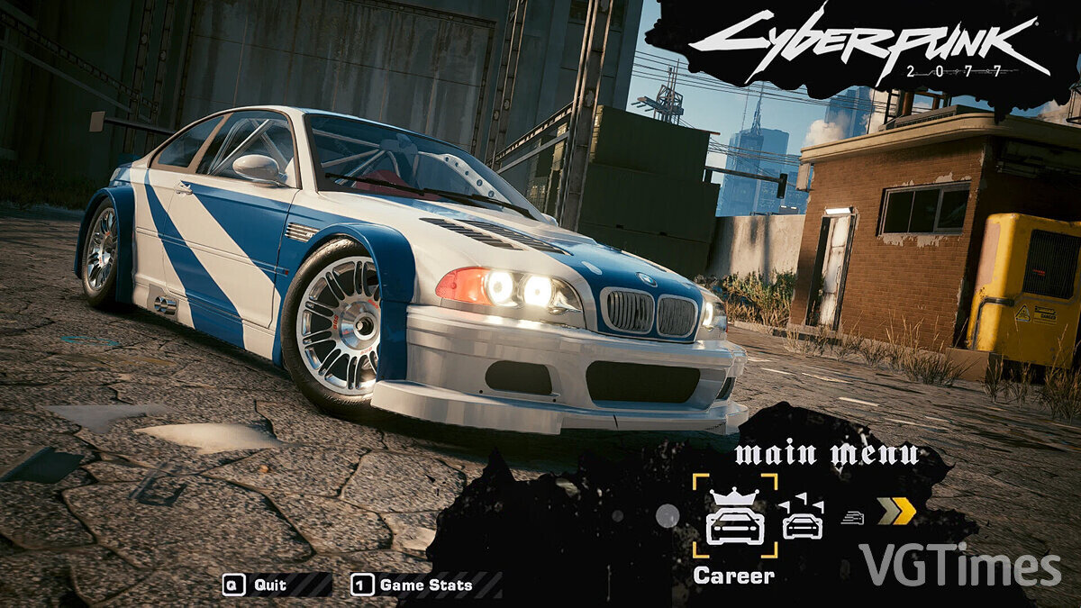 Cyberpunk 2077 — BMW M3 GTR из игры NFS Most Wanted