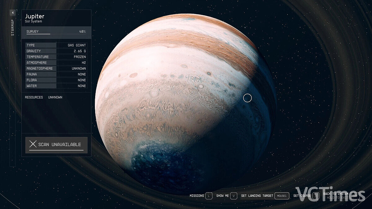 Starfield — Юпитер (с настоящими полюсами)