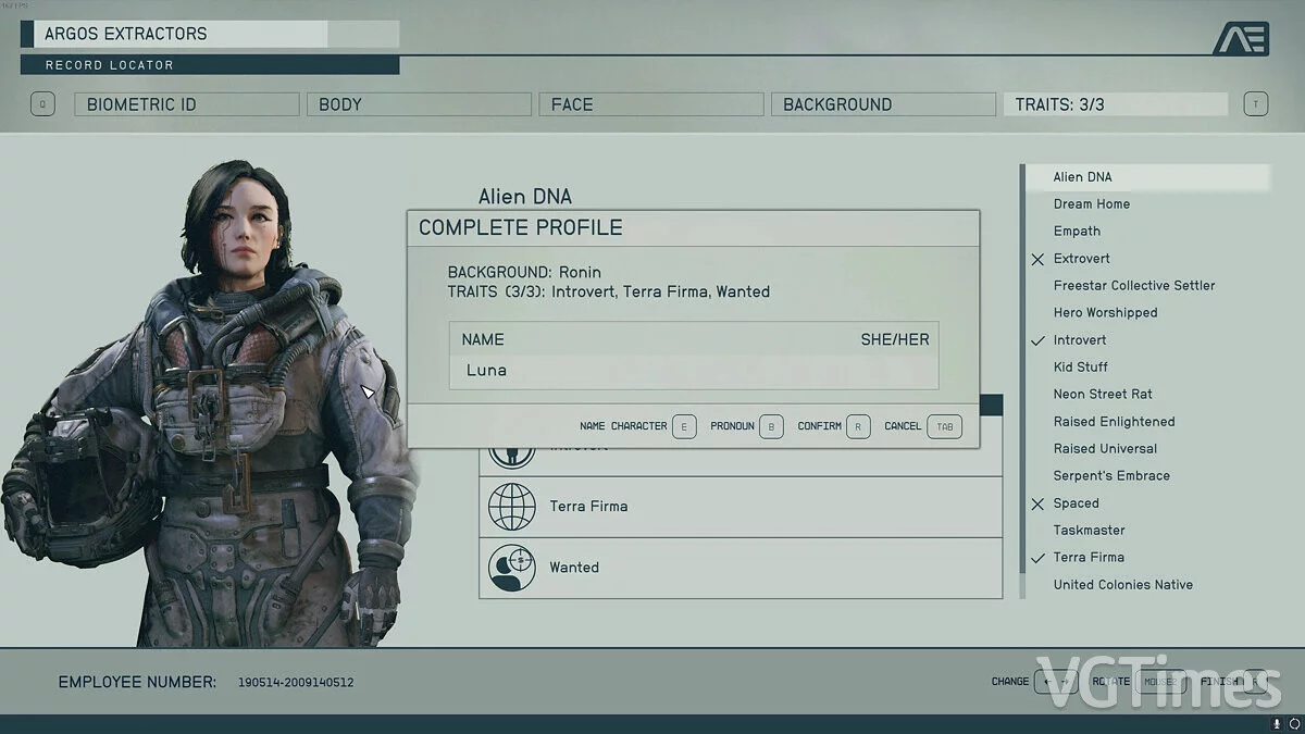Starfield — Луна - женский пресет