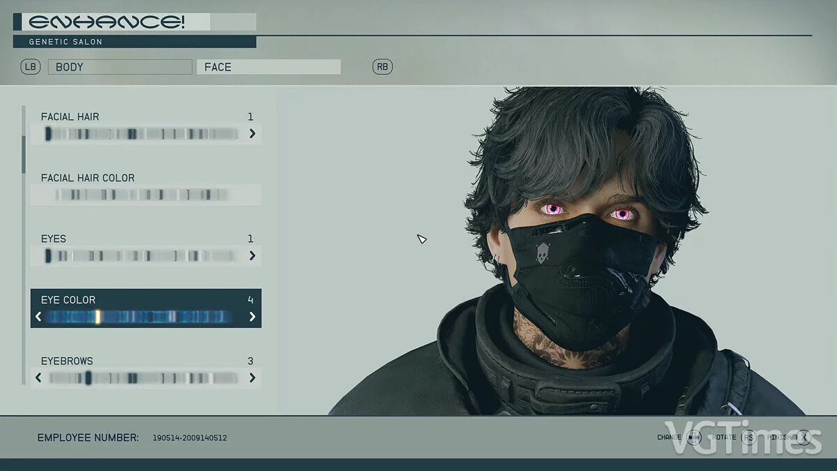 Starfield — Несколько цветов глаз