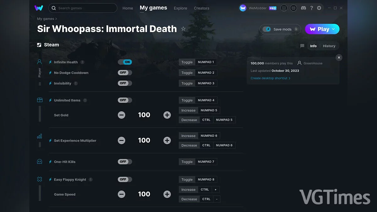 Трейнер (+10) от 30.10.2023 [WeMod]