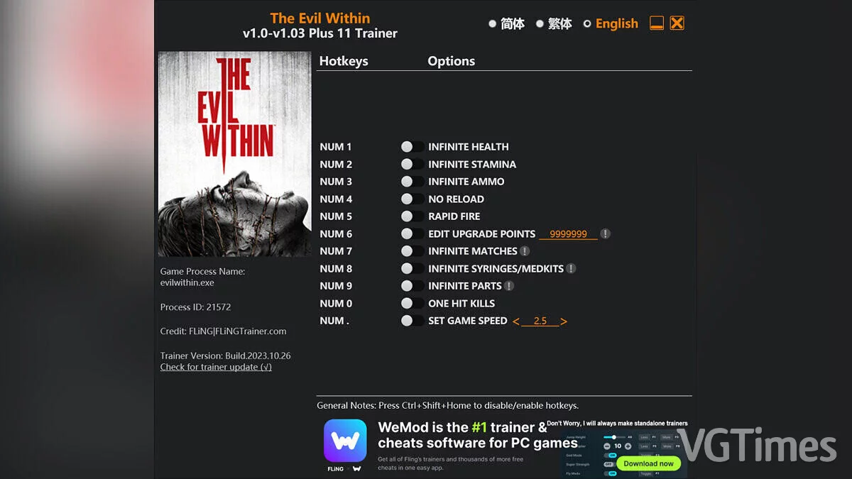 The Evil Within — Трейнер (+11) [1.0 - 1.03]