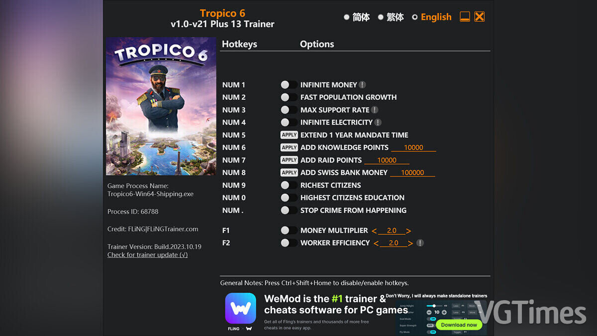 Tropico 6 — Трейнер (+13) [1.0 - 1.20]