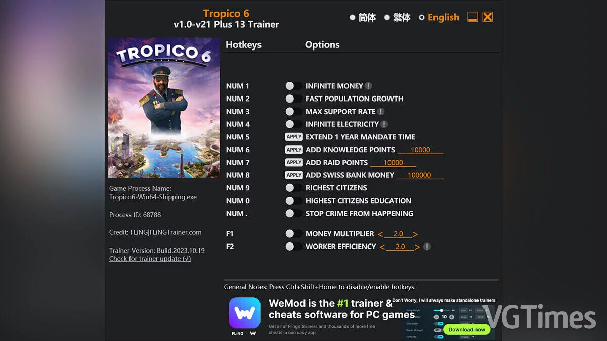 Tropico 6 — Трейнер (+13) [1.0 - 1.20]